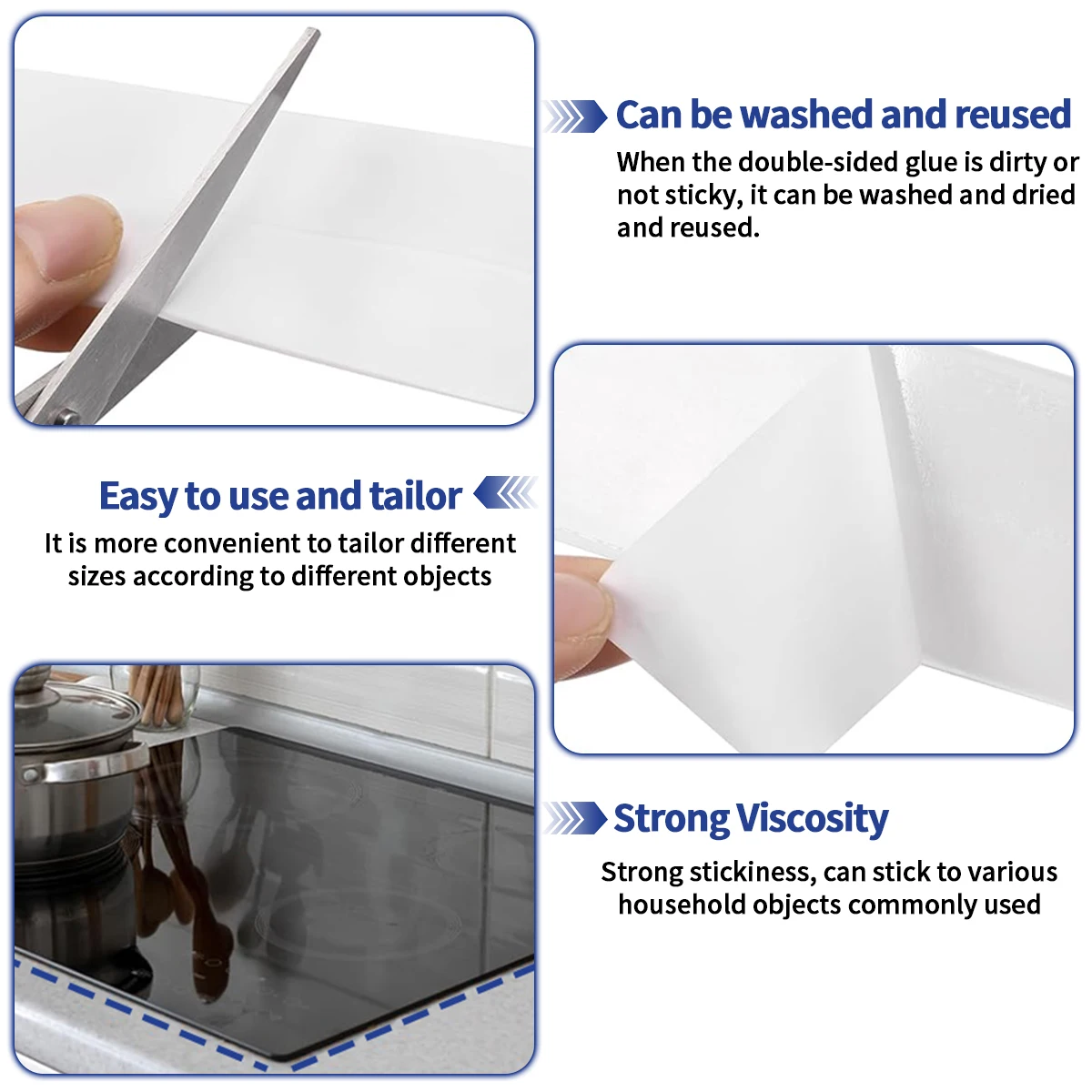 Уплотнительная лента из ПВХ белая водонепроницаемая для ванной комнаты туалета