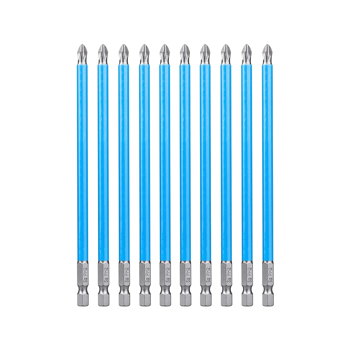 

10Pcs 6-Inch Long Screwdriver Bit Set Magnetic Ph2 Impact Driver 2 with 1/4 inch Hex for Impact Drill