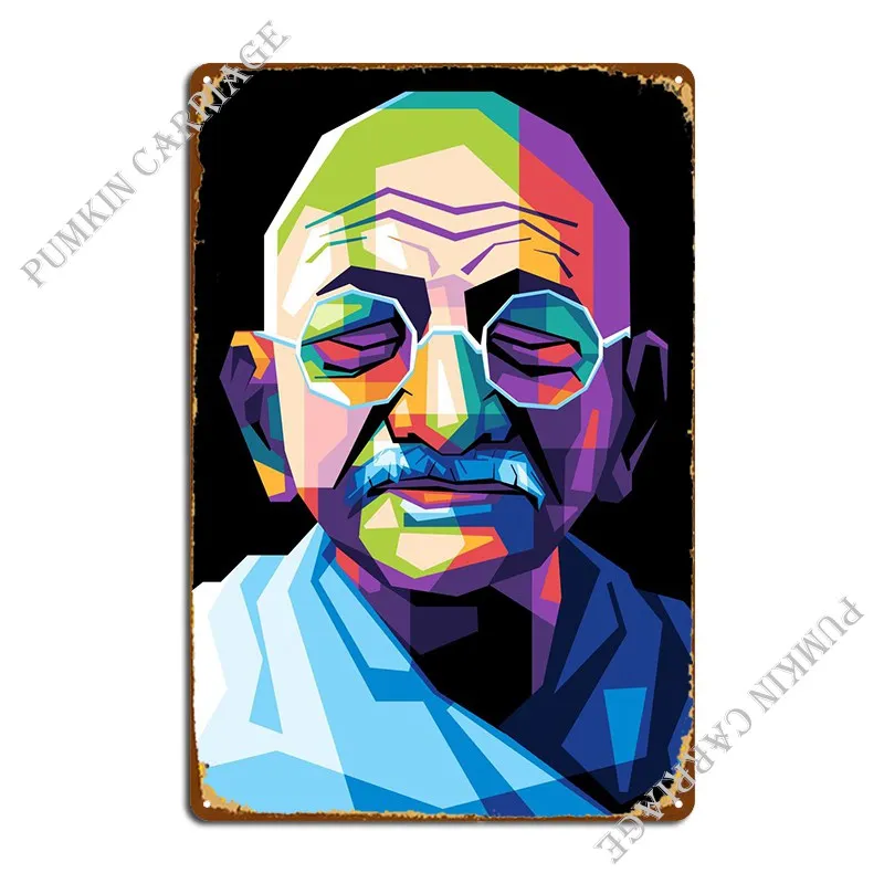 

Металлический плакат Mahatma Gandhi, печатный клубный паб, семейный плакат