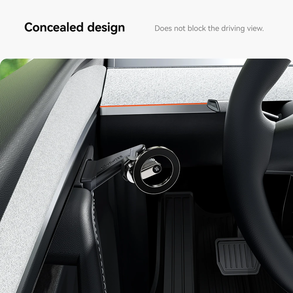 Фото Магнитный держатель для телефона YZ для дверных ручек Tesla Model 3 Y Highland Juniper 2024-2026, металлическое крепление для всех телефонов №3