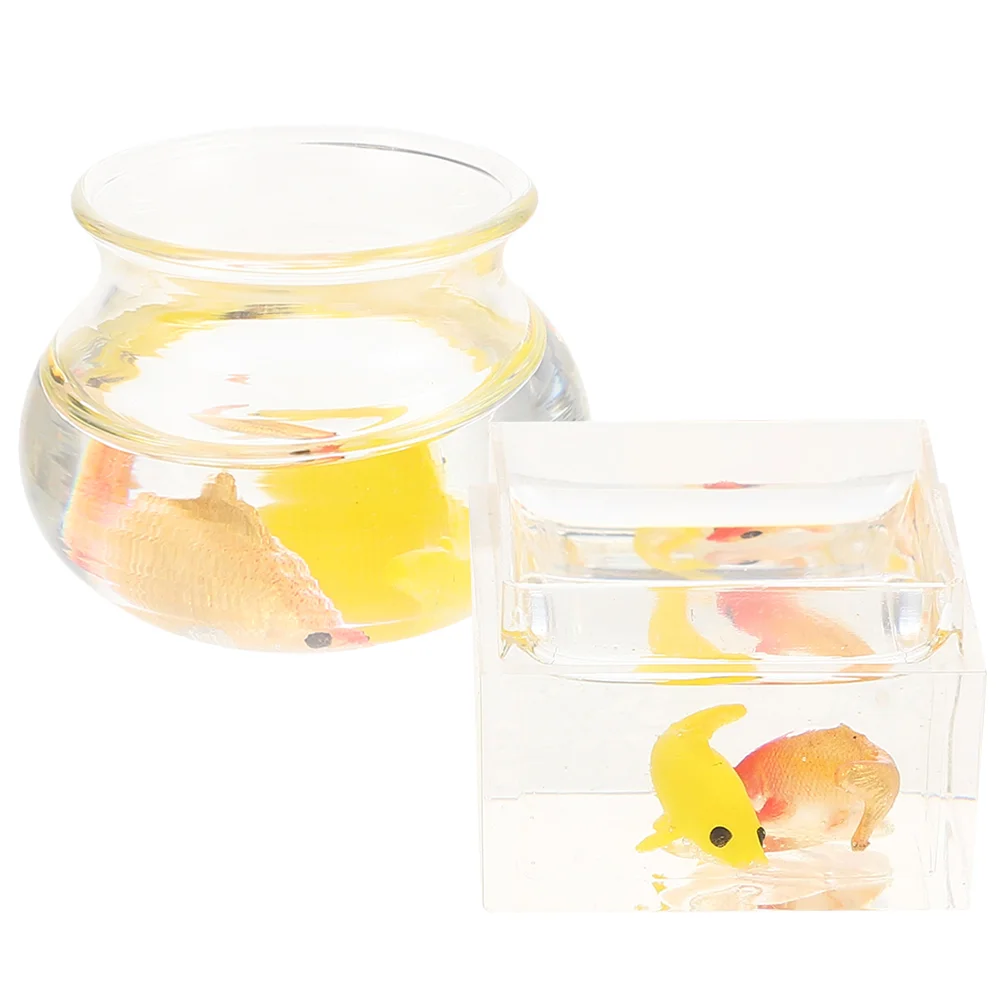 

Mini Goldfish Bowl Tank Decor Miniature Scene Accessory Simulation Model House Decoration