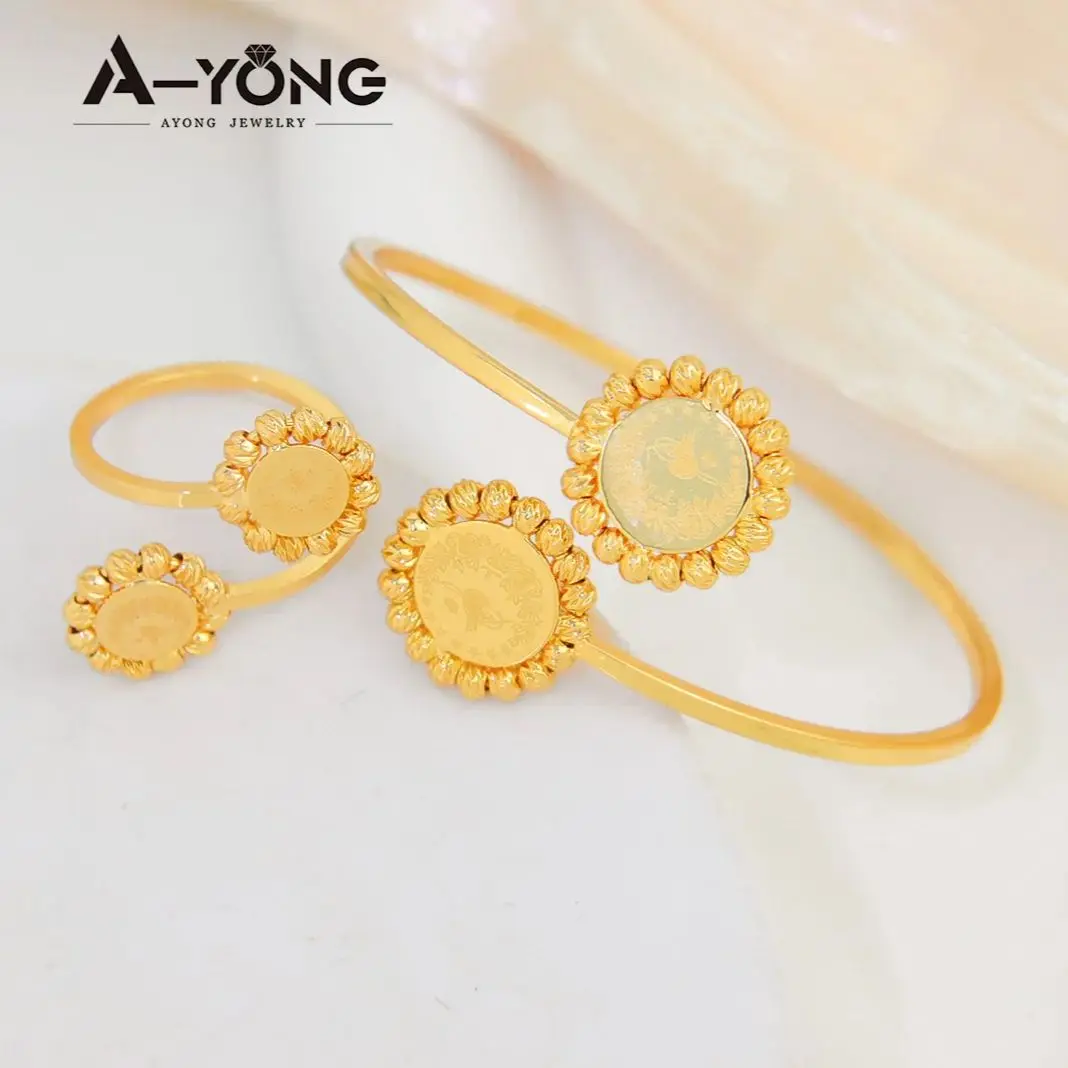 

Arab Coins Cuff Bracelet Set 21k Gold Plated Women Gold Color Irregular Bangles Free Adjustable African Dubai Jewelry Gifts