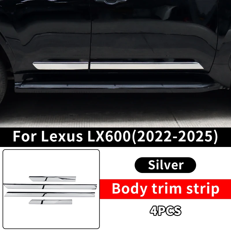 

Наружные аксессуары для Lexus LX600 500d LX 600 2024 2023 2022, Улучшенная защита, Стайлинг, хромированная Декоративная полоса для двери автомобиля