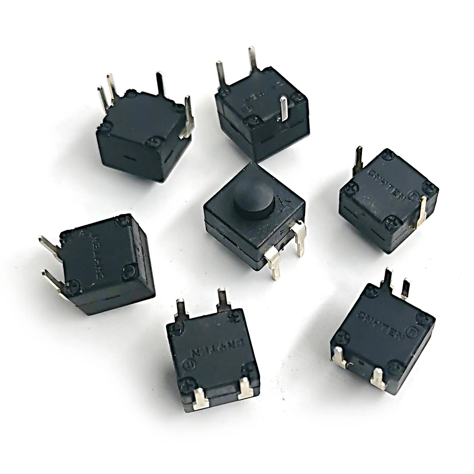 

8.3x8.3mm Black Push Button Switch 2 Pins 4 Foot Self-lock Flashlight Table Lamp Repair Parts DIY Accessory