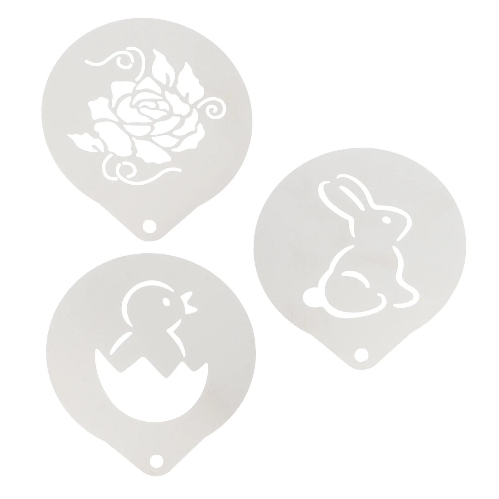 

3pcs Latte Stencils Cake Cappuccino Stencil Cake Painting Tools Painting Stencil Dessert Stencil