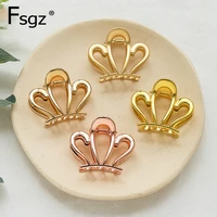 2 pcs top hair claws for women alloy concise hollow out crown crabs for hair ornament gold silver plating fringe hairpin wedding