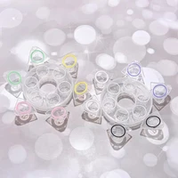 3pairs color contact lens case candy colored round eye contact lens box travel contact lenses case for women