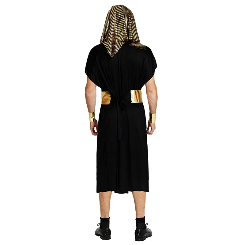 Черный костюм египетского фараона для мужчин Карнавальная Одежда взрослых
