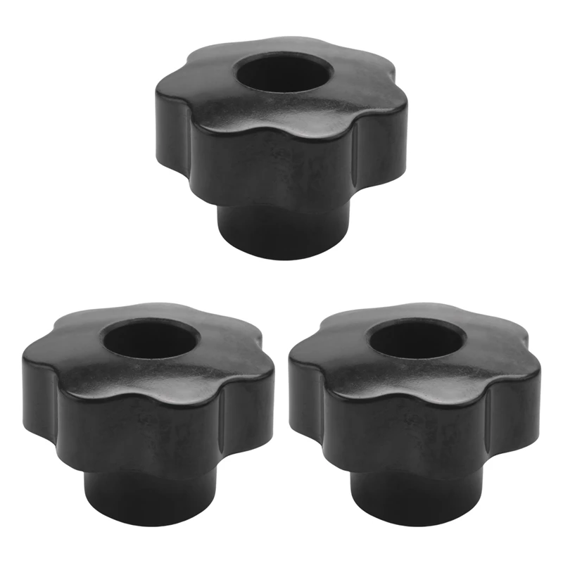 

3PCS M10 10Mm Dia Thread Black Plastic Star Head Clamping Knob Grip
