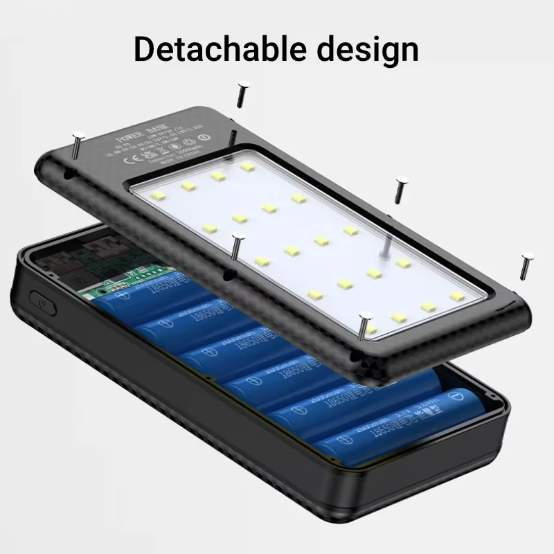 KEBIDUMEI DIY Корпус для повербанка на 6 аккумуляторов 18650, 10 Вт, портативное зарядное устройство для мобильных телефонов со светодиодной подсветкой (art.: 3920da239b64e) - 3920da239b64e