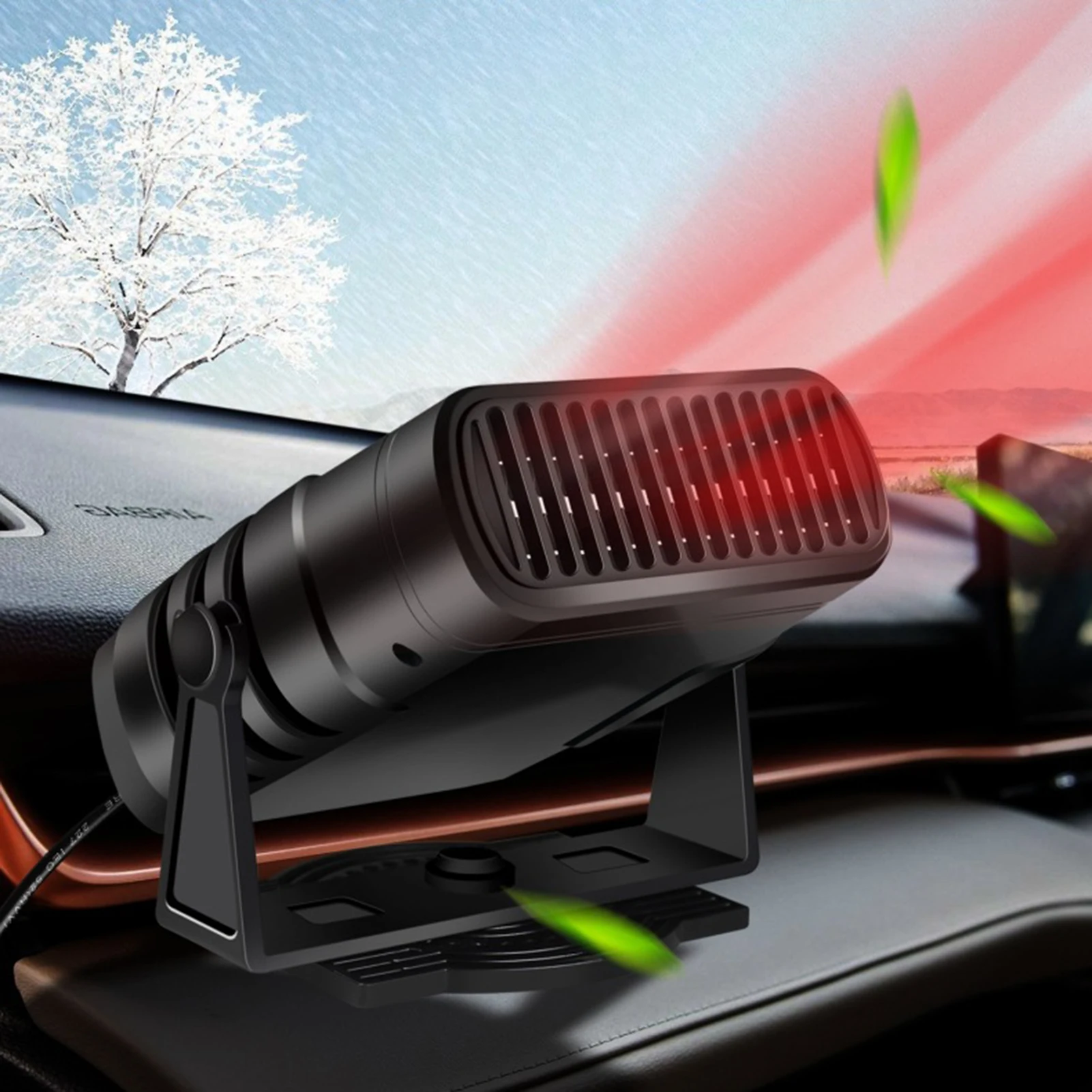 

12V/24V Car Heater Fan Windshield Defroster Defogger 2 In 1 Fast Heating Cooling Car Fan Adjustable Car Heater For Truck SUVs