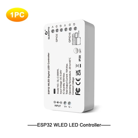 LED-контроллер GLEDOPTO ESP32 с яркостью, для подсветки WS2811, WS2812, SK6812, TM1814, WS2813, WS2815