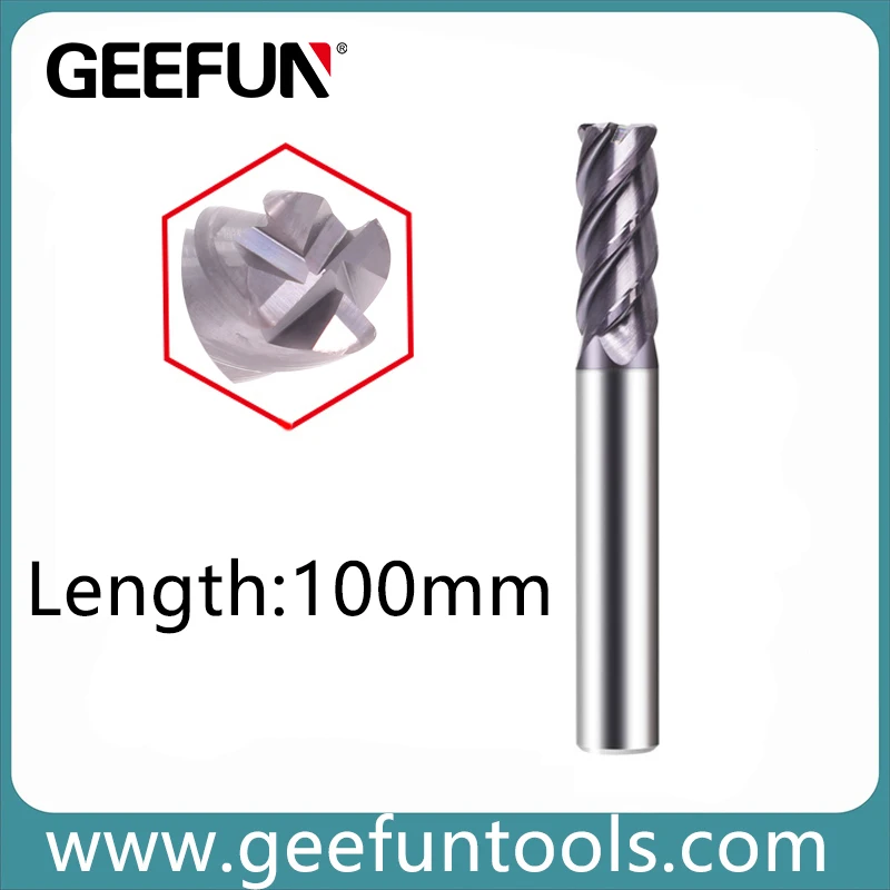 

Твердосплавная угловая радиальная Концевая фреза GEEFUN HRC70 4T, фреза с покрытием из сплава, режущий инструмент из вольфрамовой стали, концевые ...