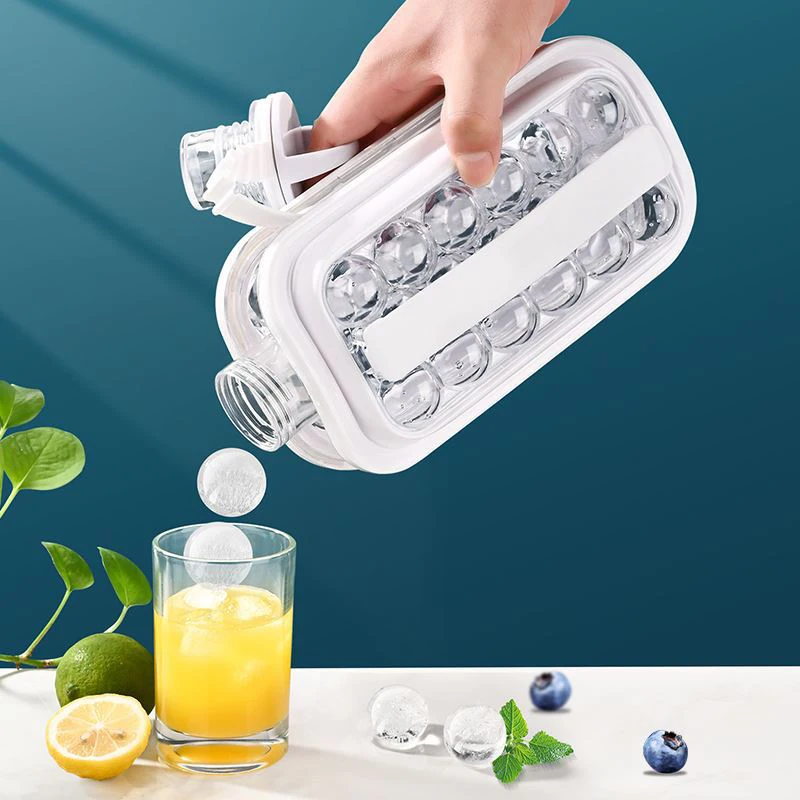 

Ice Cube Maker Tray Ice Ball Maker Mold 2 In 1 Creative Kettle Portable Round Sphere Ice Cube Tray for Whiskey Cocktail Bourbon
