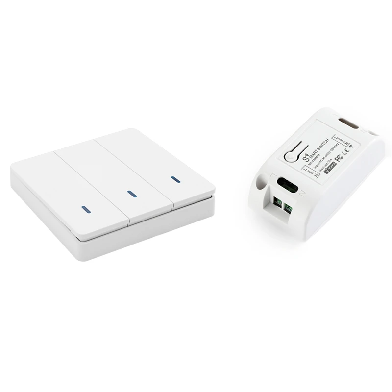 

AT14 Wireless Smart Light Switch RF 433Mhz Lighting Control Intelligent Switch AC 90-250V 10A Module( 1 W And 3 C)