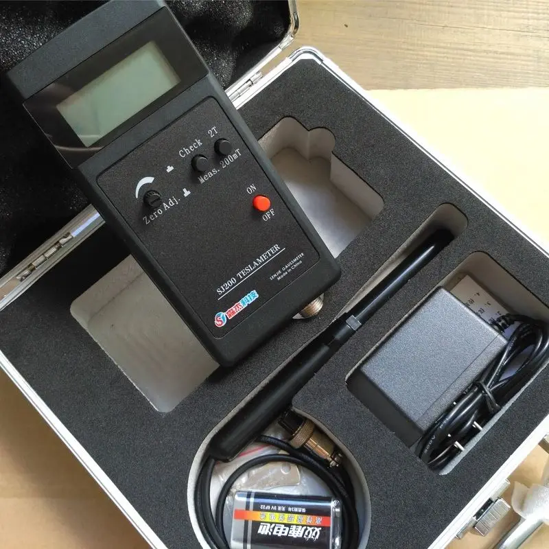 

SJ200 Digital Gauss Meter Static Magnetic Field Tesla Tester 0-200Mt-2000mT with Adapter