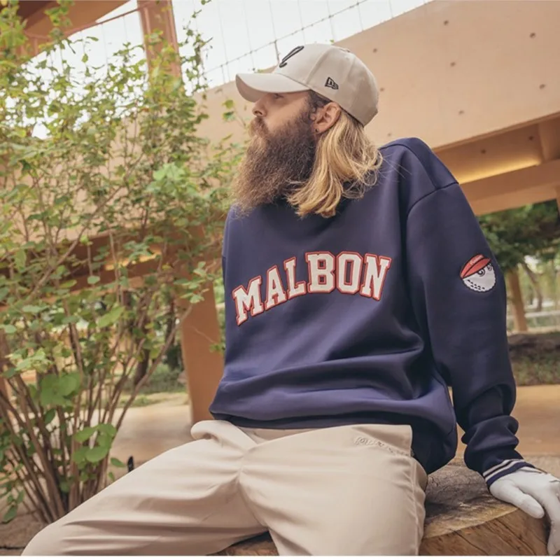 Men's Golf Long Sleeve Drop Shoulder Pullover Sweatshirt Letter Print Graphic Crewneck Long Sleeve Pullover