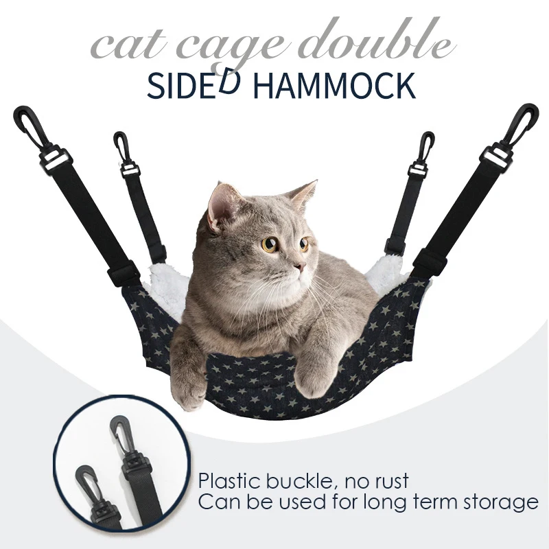 

1PC Cat Hanging Hammock Bed With Adjustable Straps Double-Sided Pet Resting Sleepy Pad for Small Animals Hamster Mouse Squirrel