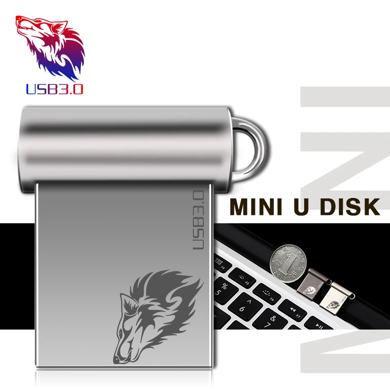 Самый дешевый металлический водонепроницаемый USB флеш-накопитель 128 ГБ 256 флешка