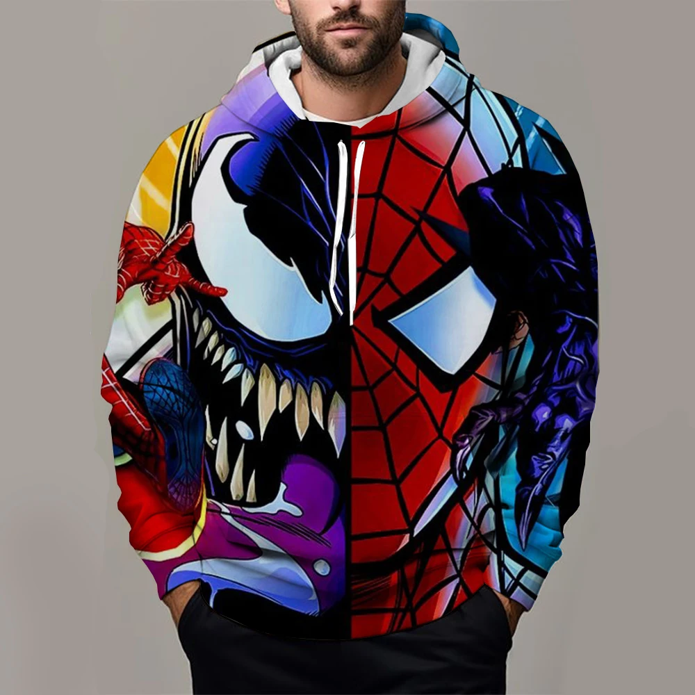 Осенне-зимняя мужская супер большая толстовка с 3D принтом Человек-паук узором