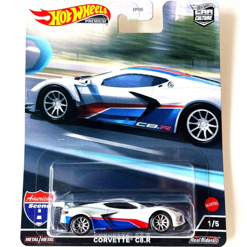 Фото Коллекционная модель автомобиля Hot Wheels Premium Car Culture American Scene Corvette C8.R Real Riders Metal/Metal FPY86 0/5, литая под давлением №2