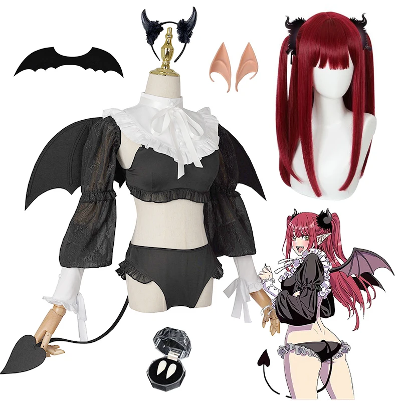 

Anime Cosplay Little Devil Marin Kitgawa Kostum My Dress Up Darling Pakaian Rok Seragam Sekolah Pakaian Karnaval Halloween