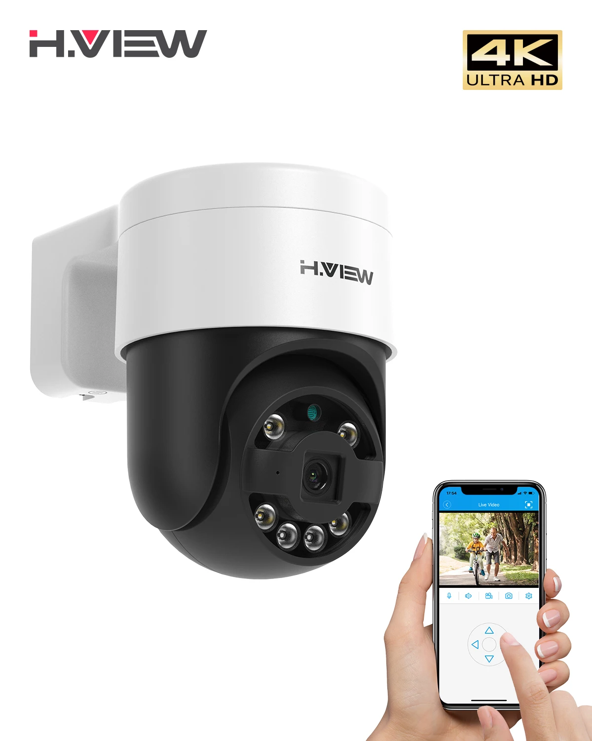 H. ansicht Cctv Sicherheit Poe Ip Kamera Ptz 8Mp 4K Dome Outdoor Audio Video Überwachung Für Nvr System Onvif Xmeye