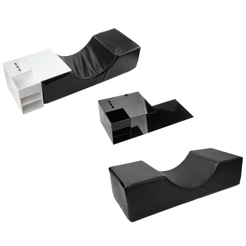 

Eyelash Pillow Headrest Support PU Salon Beauty Pillow Stand Grafted For Eyelash Extension With Pocket Makeup Tool