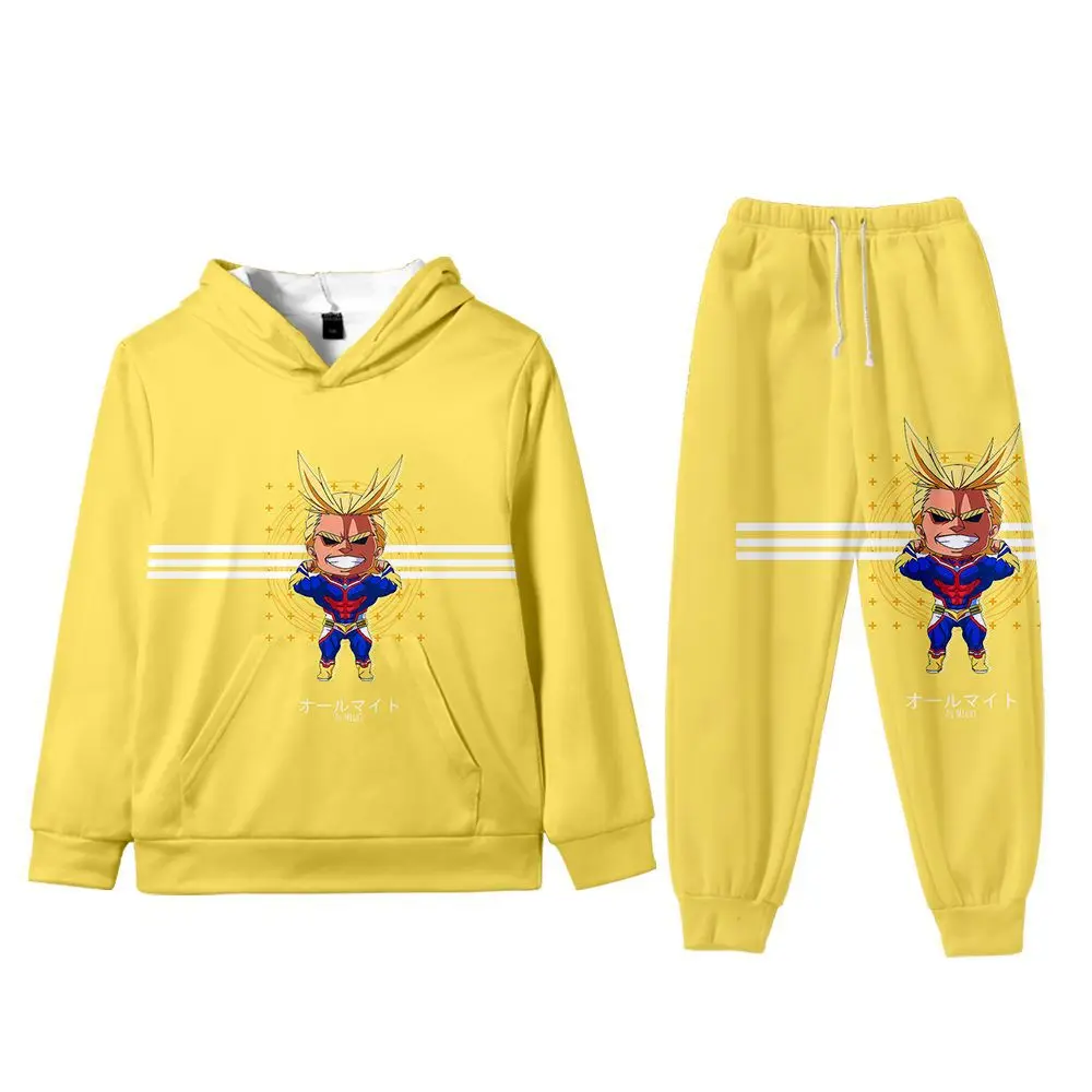 

My Hero Academia Hoodies Men Sportswear All Might Midoriya Izuku Bakugou Katsuki Todoroki Shoto Two Piece All-match