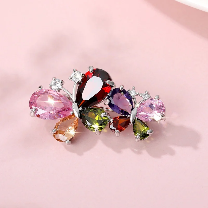 

New Rhinestone Brooches for Women Wedding Fashion Jewelry Gift Cute Crystal Butterfly Enamel Pin Accessories