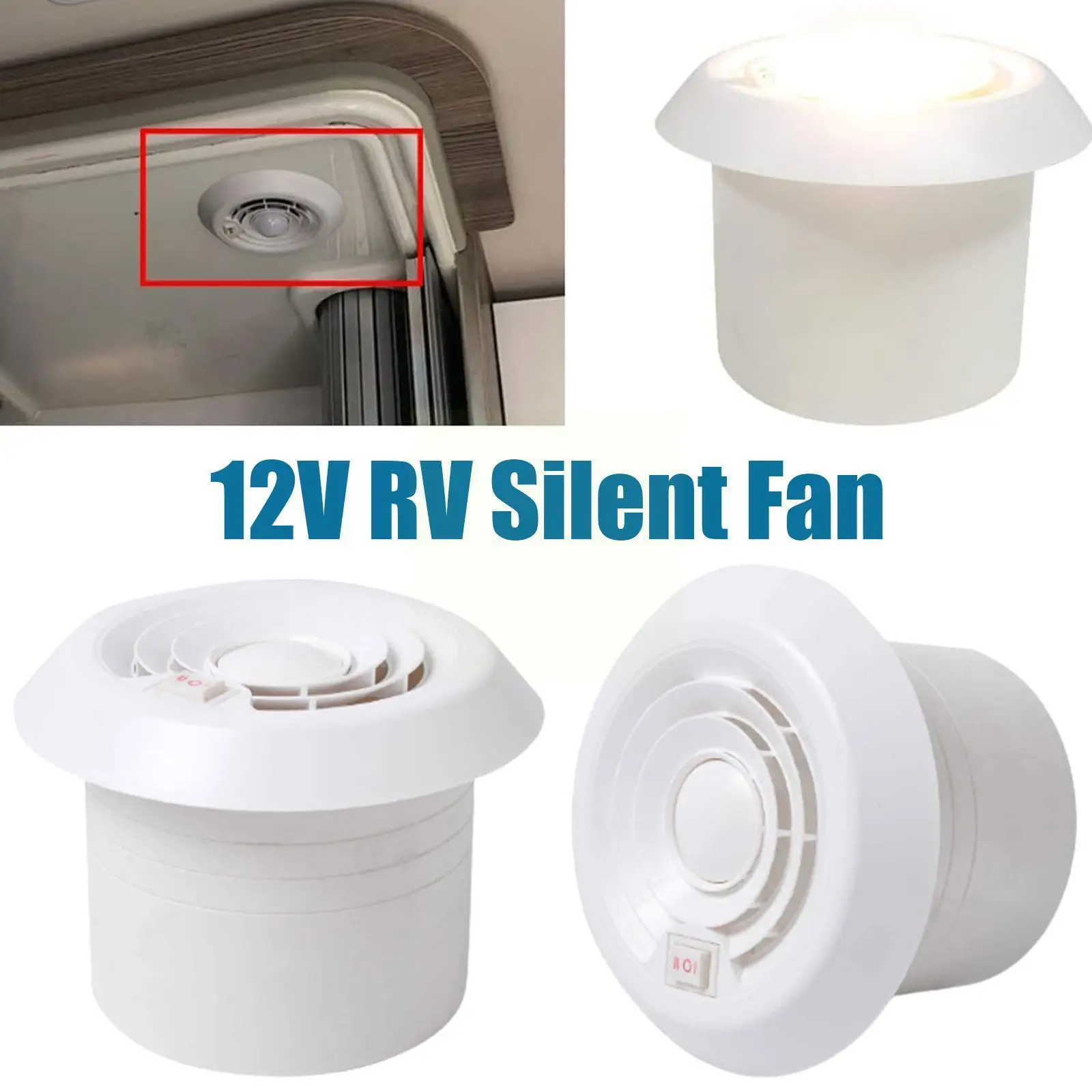 

60CFM Exhaust Fan 12V Cooling Effective Mute Roof Trailer Motorhome Mount Install Caravan Ventilation Ceiling ABS RV Easy K9A9
