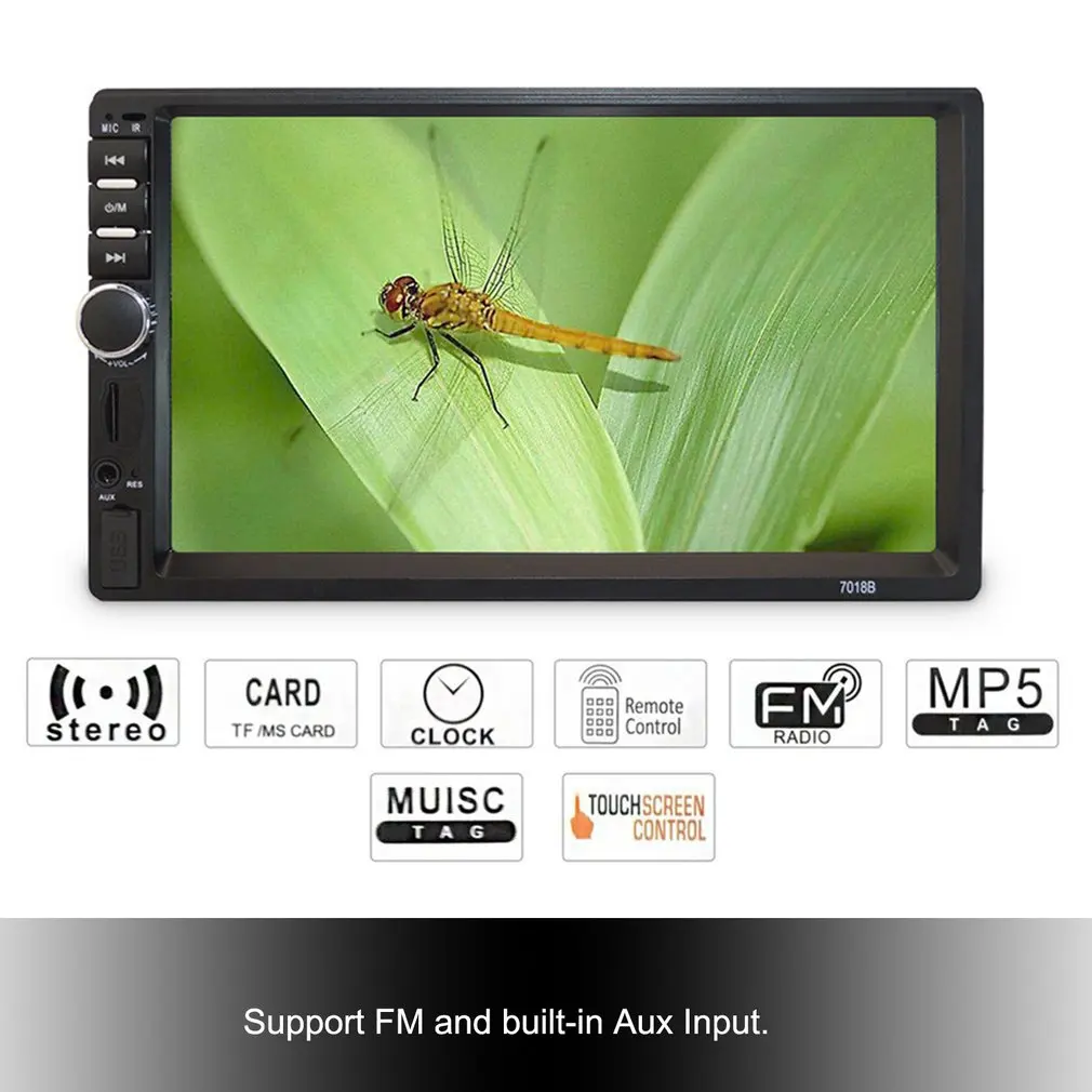 

7 Inch Double 7018B 2 DIN Car Multimedia MP5 player FM Stereo Radio MP5 Player with digital touch screen MP5 Player USB FM