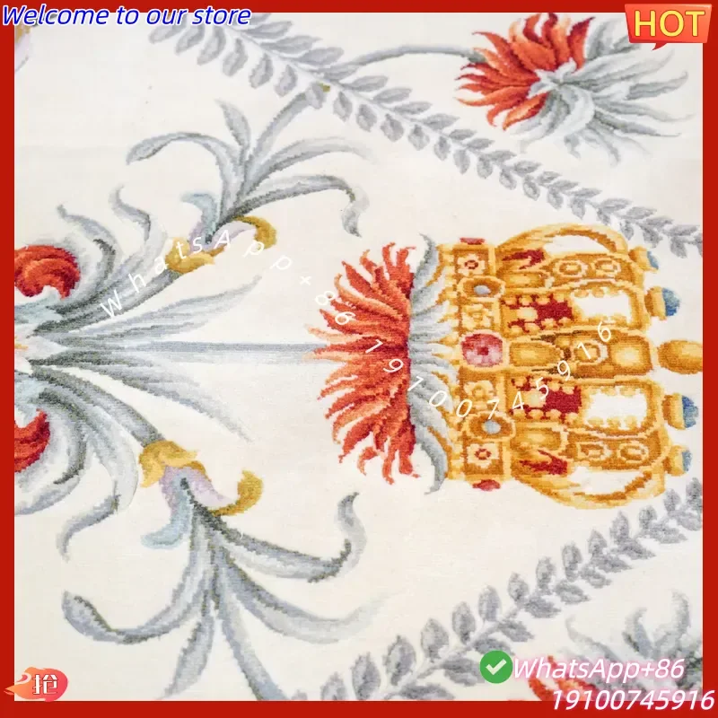Ковер ручной работы из шелка и шерсти Савоннери, 244x305 см, с сертификатом CE, в античном французском стиле, для декора дома (art.: 3920dbee5bf5b) - 3920dbee5bf5b