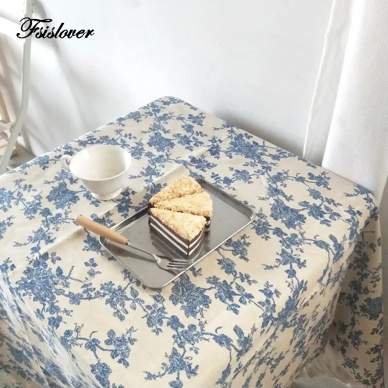 

Floral Table Cloth Cotton Linen Tablecloth for Table Rectangular Table Cover nappe de table tapete mantel mesas korean interior