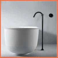 floor mounted bathtub shower faucet black swivel waterfall spout free standing bathroom crane bath shower mixer tap