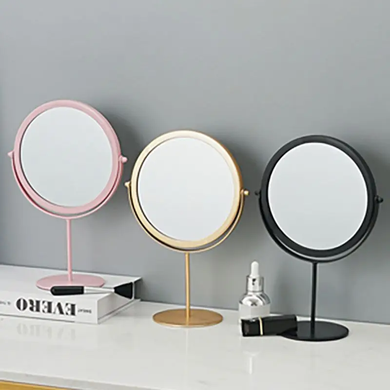 

Decorative Mirrors Ins Nordic Desktop Makeup Mirror Dormitory Female Portable Large Student Small Decoratif Espejos Home Vanity
