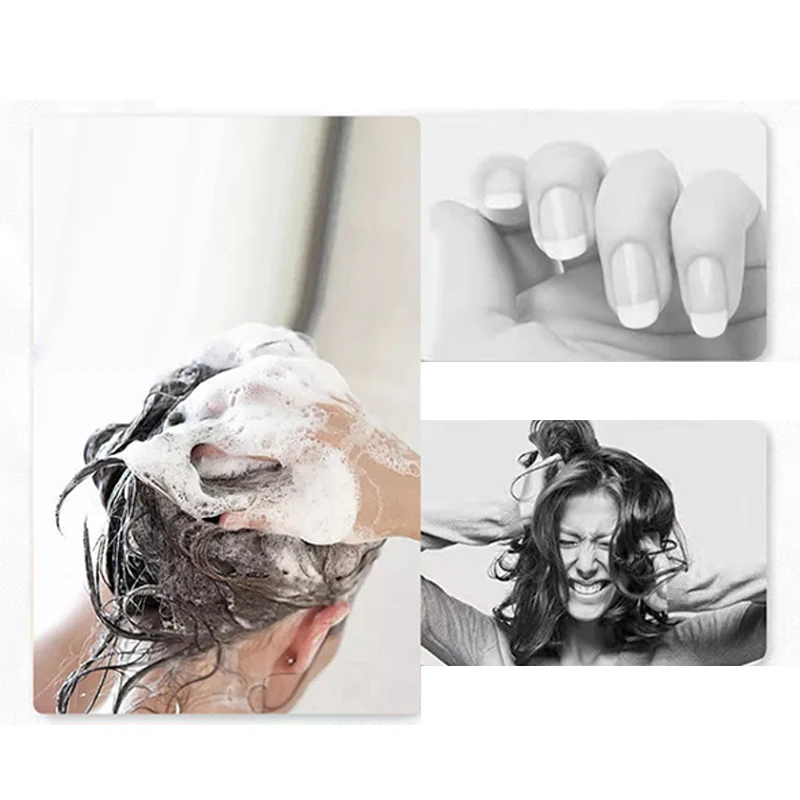 Силиконовая щетка для шампуня массажер кожи головы деревянная мытья крови тела