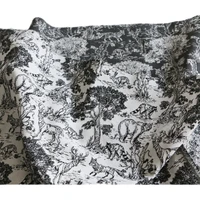exquisite gray white pen drawing brocade woven embroidery jacquard fashion fabric fabric