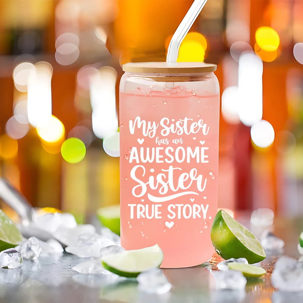 Уникальный Стеклянный Подарок На 16 Унций Для Сестер Идеальный День Рождения