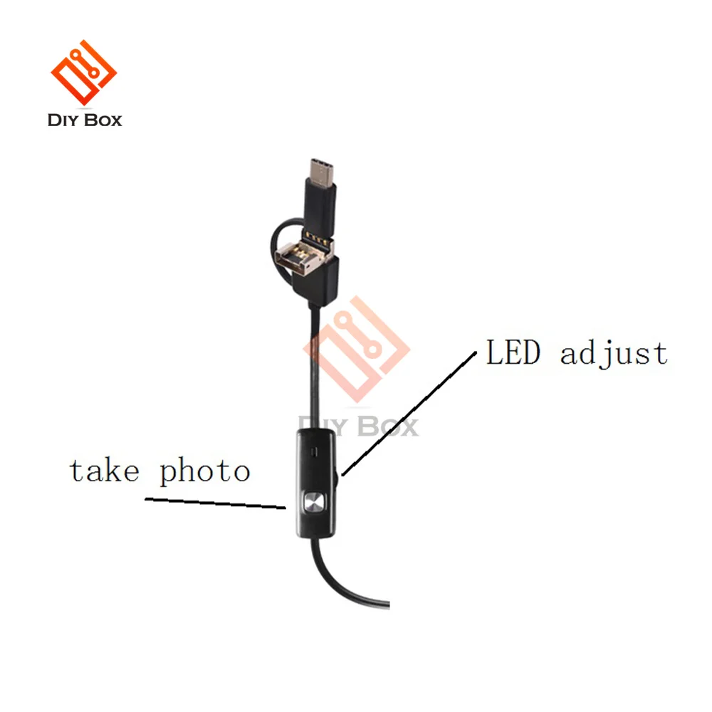 Эндоскоп 3 в 1 с USB/Micro USB/Type-C для Android бороскоп камерой осмотра водонепроницаемый