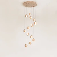 modern led chandelier living room wooden lighting acrylic ball loft dining room kitchen lighting stair free shipping chandelier