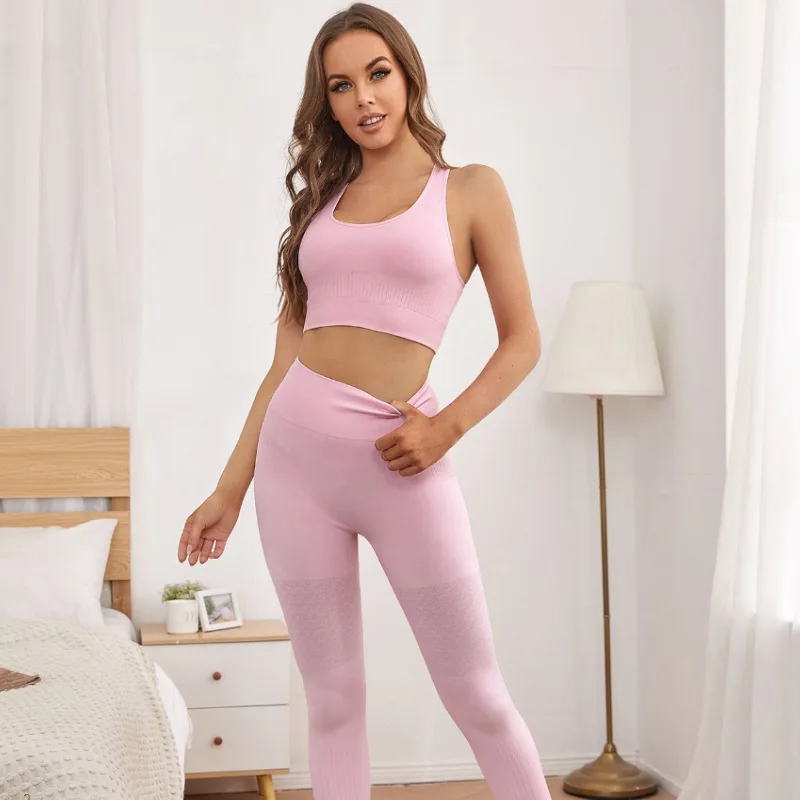 Workout Leggings for Women High Waist,Seamless Workout Padded Bra 2 Piece Outfits Set