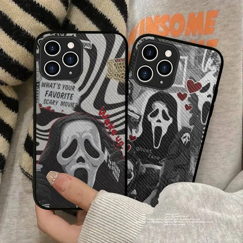 

Ghostface horror Scream Phone Case Hard Leather Case for iPhone 11 12 13 Mini Pro Max 8 7 Plus SE 2020 X XR XS Coque