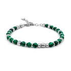 Браслет Runda из бисера для мужчин, зеленый натуральный камень, аксессуары из нержавеющей стали 316L ручной работы, модные подарочные украшения