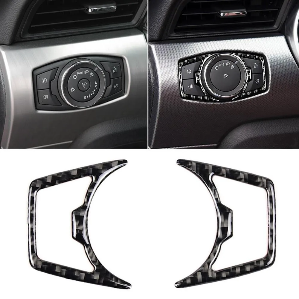 

1 Pair Carbon Fiber Car Headlight Stickers Decoration For Ford Mustang 2015-2019