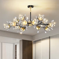 gold hanging lamps ceiling crystal modern luxury pendant light living room chandelier nordic lamps indoor lighting lustre