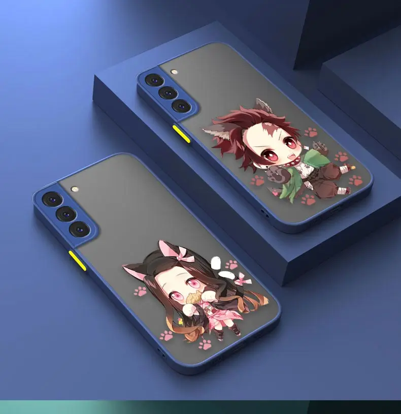 

Japan Anime Demon Slayer Shockproof Matte Case For Samsung Galaxy S22 Ultra S21 S20 FE S10 S9 S23 S10E Lite Plus 5G Fundas Cover