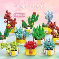 xingbao creative flower potted building sets 12pcs succulent plants building blocks toys moc bricks christmas gifts for girls