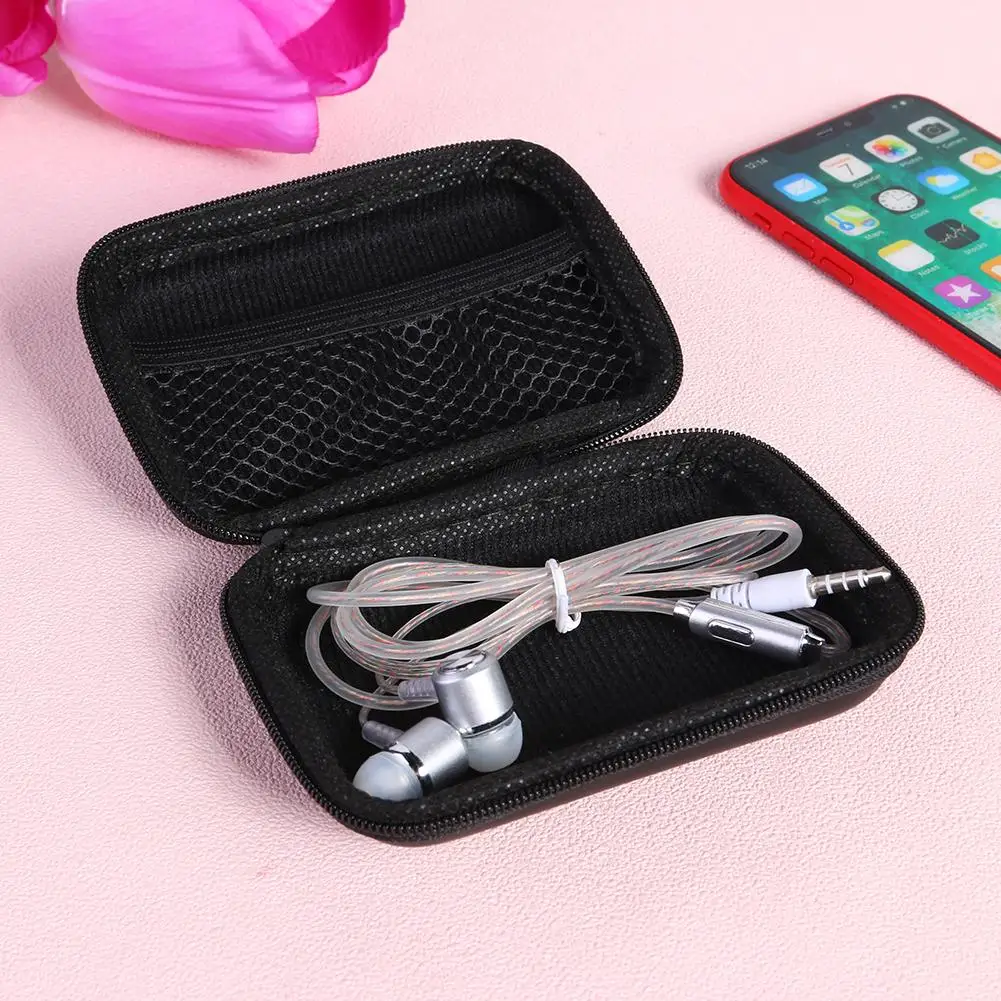 

Mini Zipper Headphone Case USB Cable Organizer Anti-Skid Portable Light Comfortable Soft Protective Earphone Storage Bag