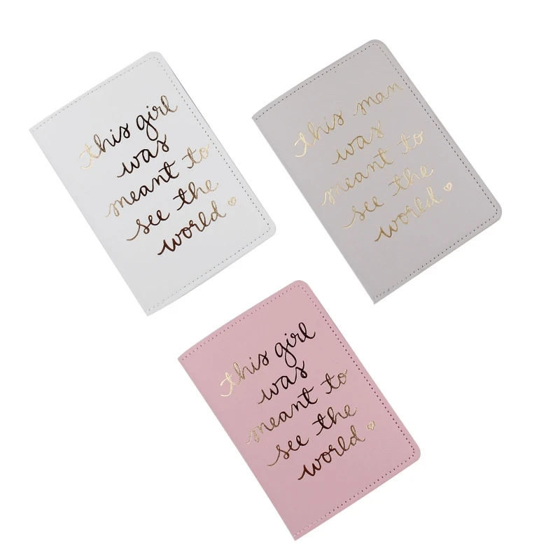 

Lover Couple Passport Holder Card Cover Cute Letters Hot Stamping for Women Men Wedding Gift Travel Wallet